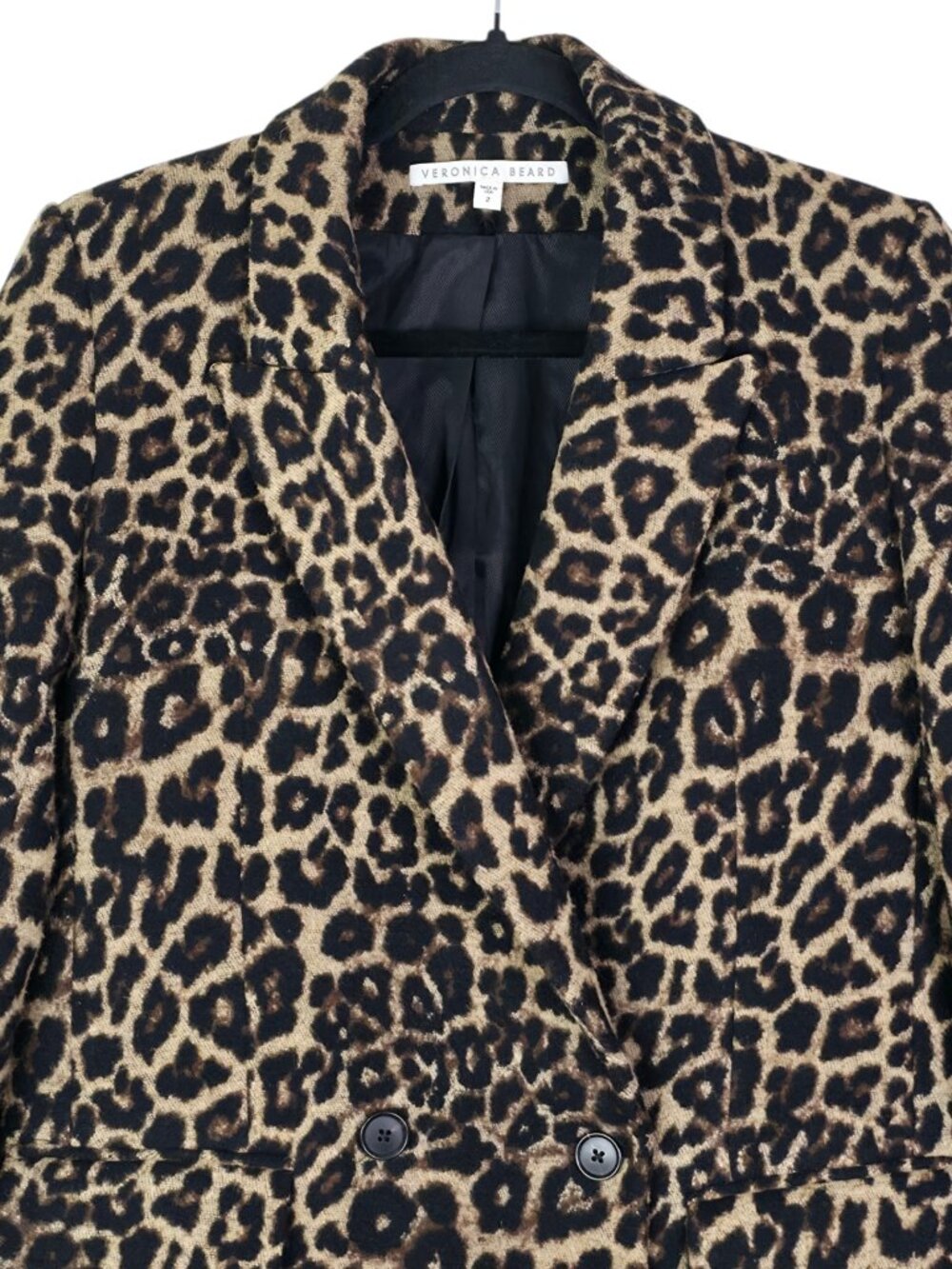 Veronica Beard Senna Coat Leopard Animal Print Dickey Jacket Size 2 - Picture 5 of 11